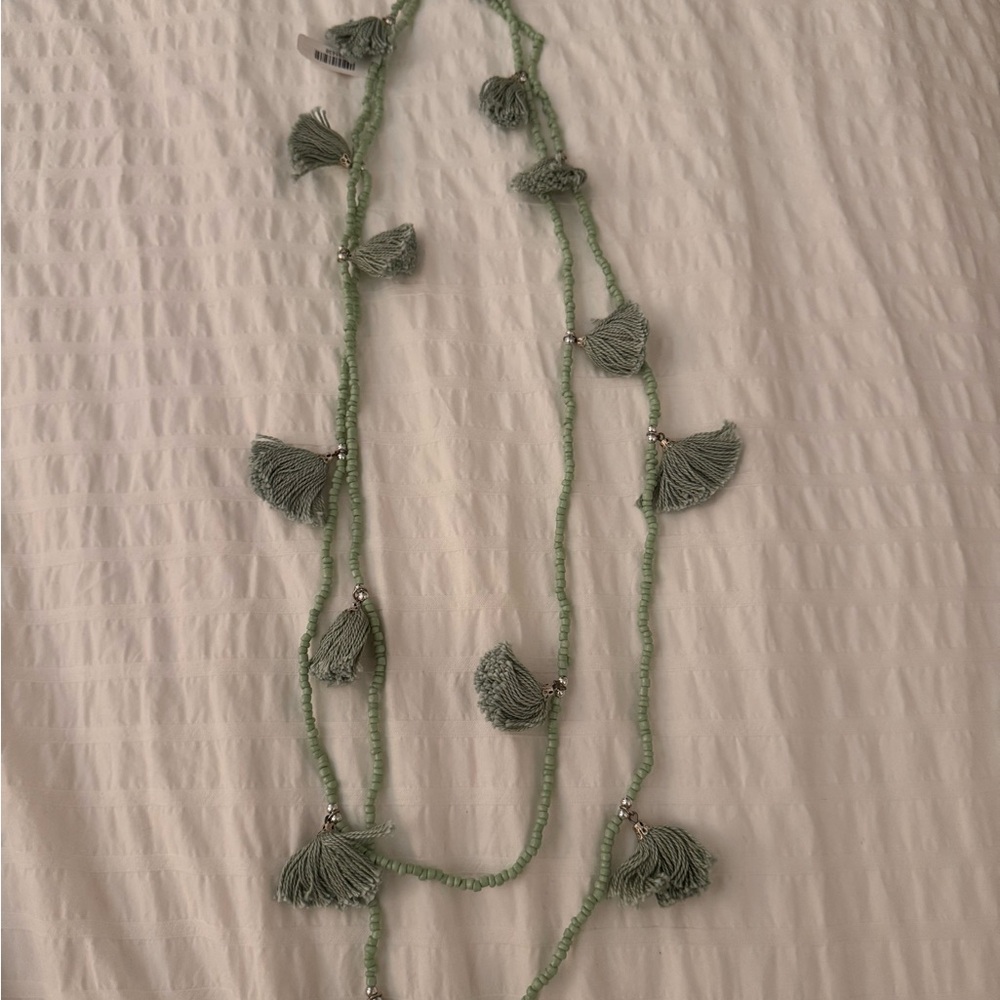 Roller Rabbit Green Tassel Necklace